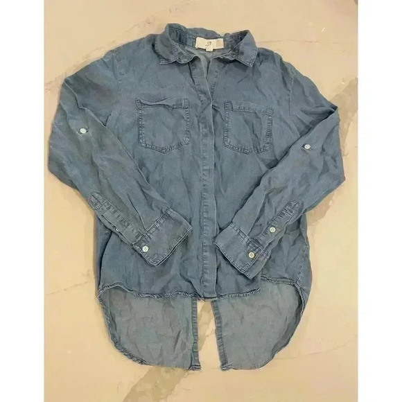 Thread and Supply Denim Chambray Button Up Shirt Women’s Size Small - Picture 1 of 6